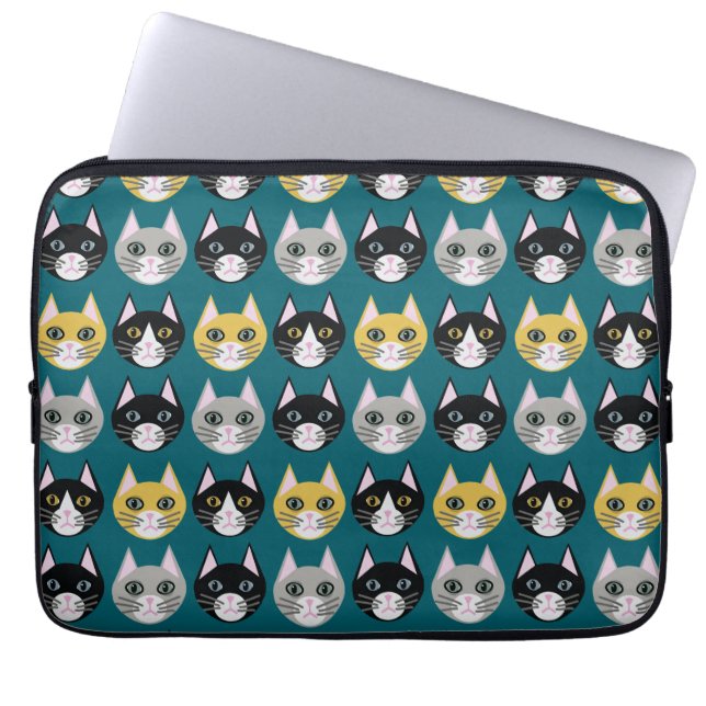 Cats teal laptop fodral (Framsidan)