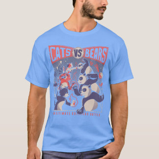 Cats Vs Bears Ninja Fight Roligt Battle by Tobe Fo T Shirt