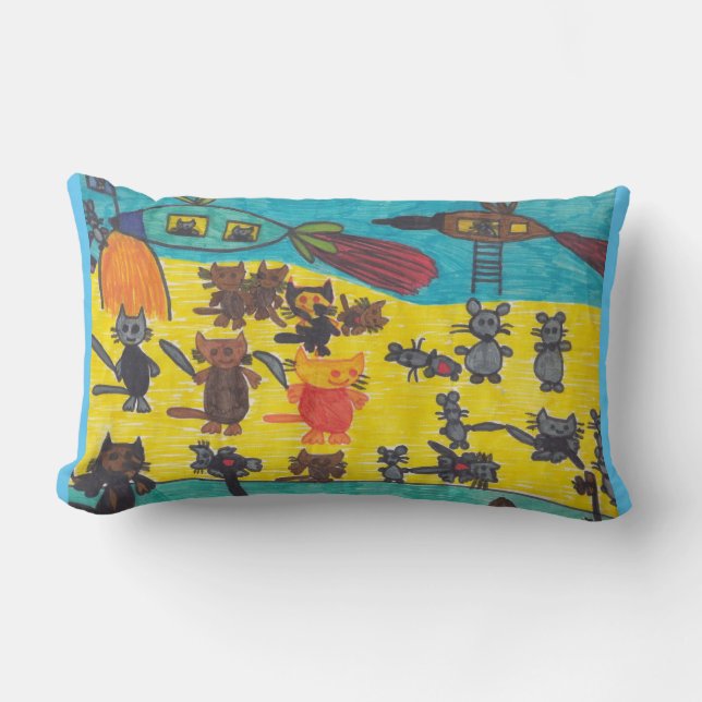 Cats' War Against Mice Pillow Lumbarkudde (Framsida)