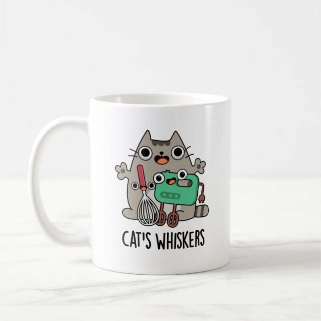 Cat's Whiskers Funny Baking Pun Kaffemugg (Vänster)