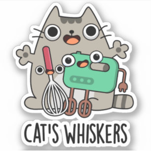 Cat's Whiskers Funny Baking Pun Klistermärken