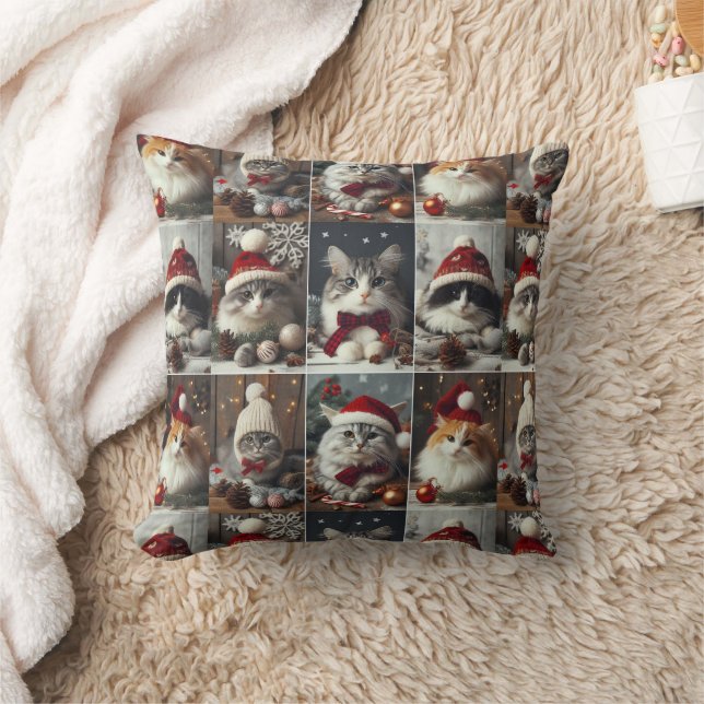 CATS Winter Animals Rustic, kall jul Kudde (Filt)