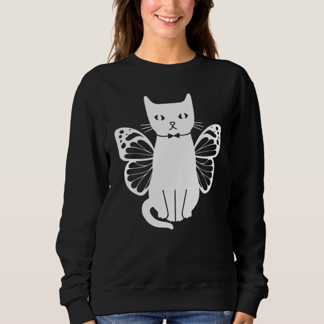 Cats With Butterflies Cute Cats Cat  I Cute Cat T Shirt (Framsida)