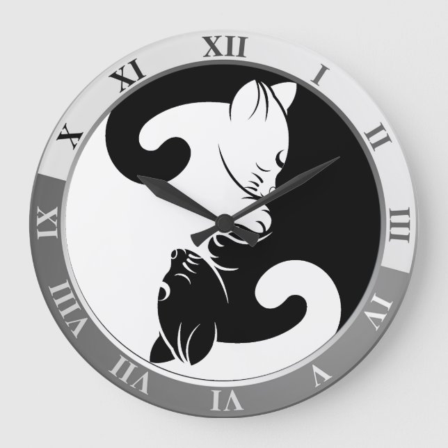 Cats yin yang stor klocka (Framsida)