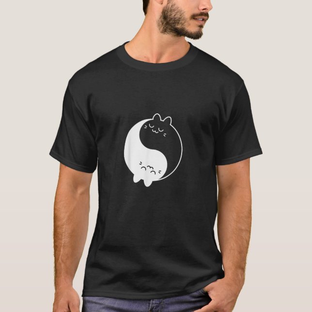 Cats Yin Yang T Shirt (Framsida)