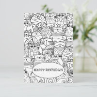 Cats Zen Doodle Colour Card (färgkort för katter o