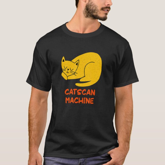 Catscan Machine Cat     Kitten Humor Medical Staff T Shirt (Framsida)