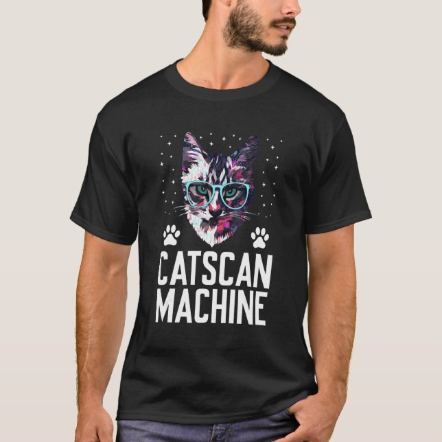 Catscan Maskin Cat Lover Funny Kitten Humor Medic T Shirt (Framsida)