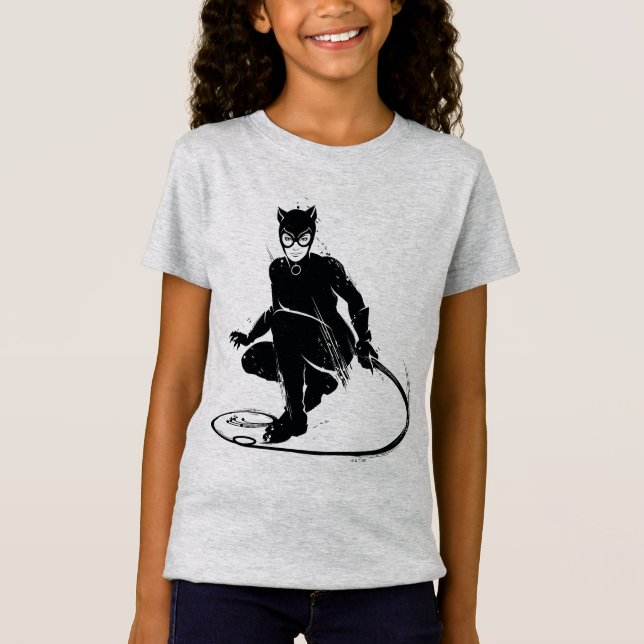 Catshe Bläck Brush Pose T Shirt (Framsida)