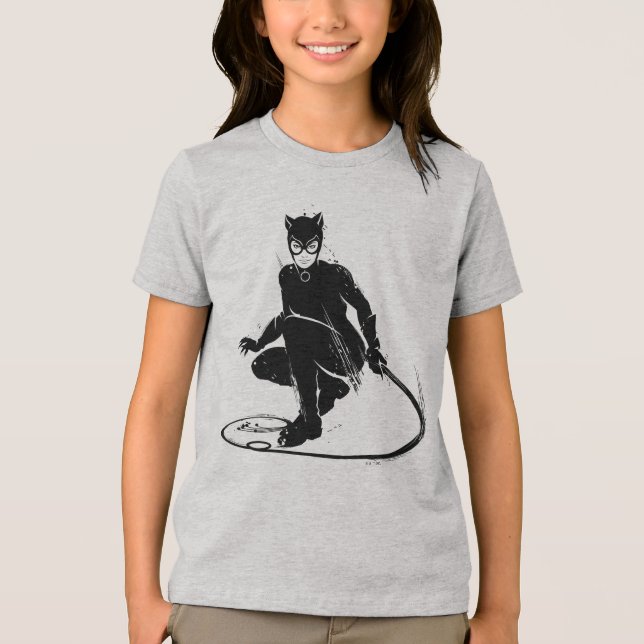 Catshe Bläck Brush Pose T Shirt (Framsida)