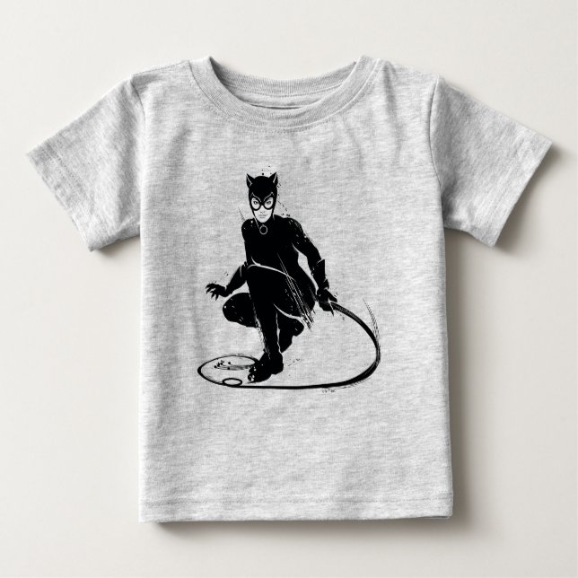 Catshe Bläck Brush Pose T Shirt (Framsida)