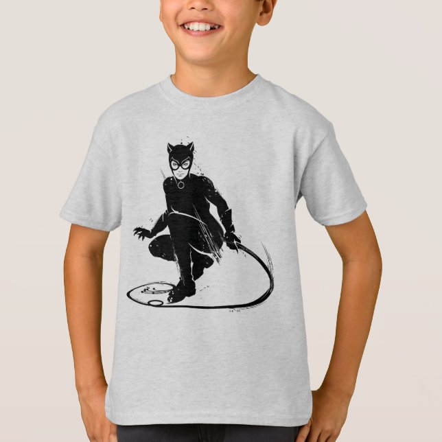 Catshe Bläck Brush Pose T Shirt (Framsida)