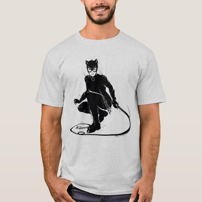 Catshe Bläck Brush Pose T Shirt (Framsida)