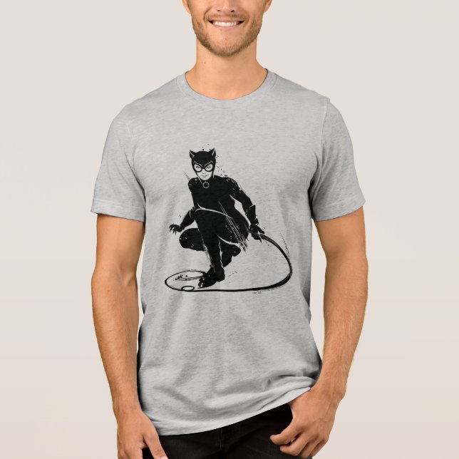 Catshe Bläck Brush Pose T Shirt (Framsida)