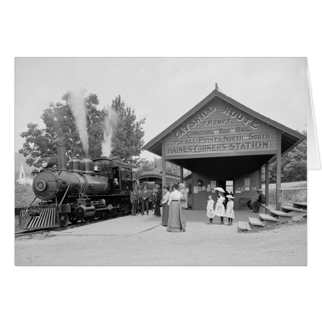 Catskill Mountains järnvägsstation, 1902 Hälsningskort (Framsidan Horizontal)