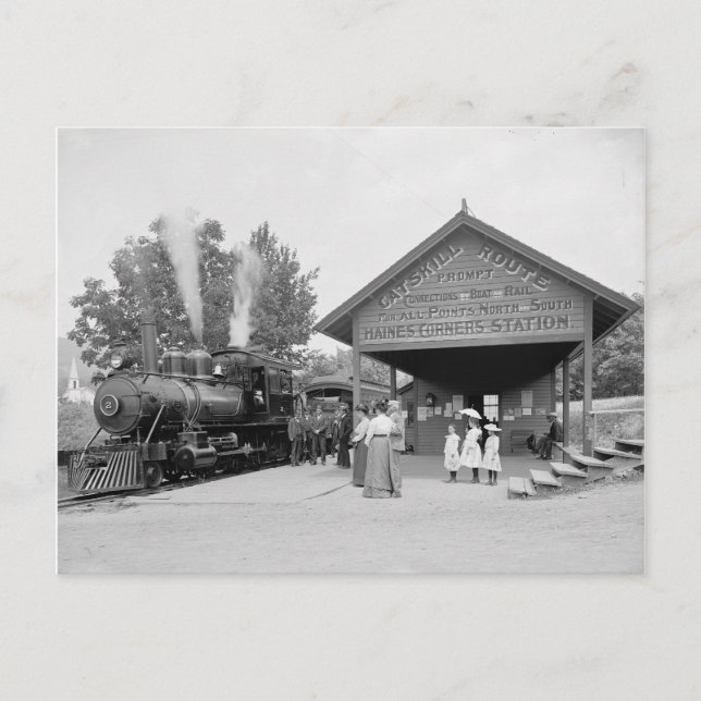 Catskill Mountains järnvägsstation, 1902 Vykort (Framsida)