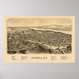 Catskill panorama- karta för NY - 1889 Poster