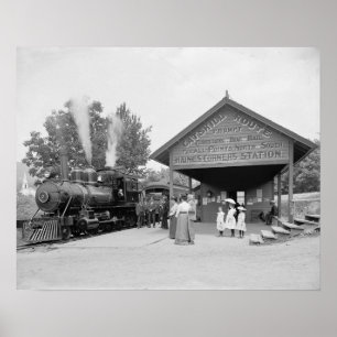 Catskills järnvägsstation, 1902. Vintagefoto Poster