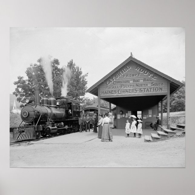 Catskills järnvägsstation, 1902. Vintagefoto Poster (Framsidan)