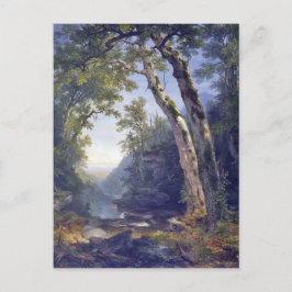 Catskills, skogsscen, olja på duk, vykort