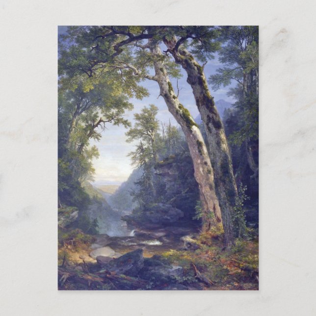 Catskills, skogsscen, olja på duk, vykort (Framsida)