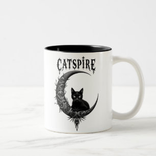 "CATSPIRE: Gotisk måne & kattmugg Design Två-Tonad Mugg