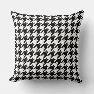 Catstooth Black and White Houndstooth Mönster Kudde