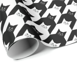 Catstooth Black and White Houndstooth Mönster Presentpapper