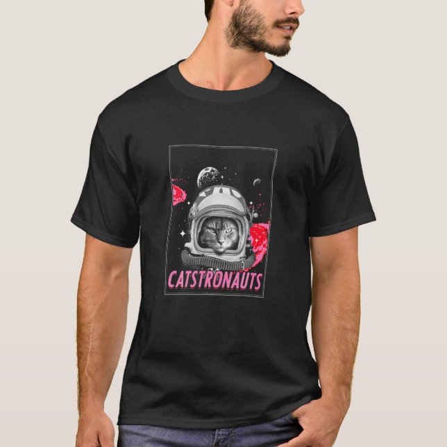 Catstronaut Space Cat Astronaut Scientist T Shirt (Framsida)
