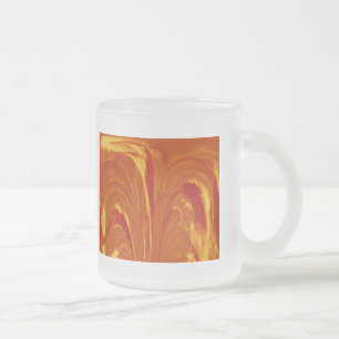 Cattails Abstrakt Glass Mugg - Orange