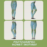 Cattails Monet Inspired Pastel Blue och Grönt Leggings<br><div class="desc">Med Monets inspiration skapades denna utformning med reflektioner av stridsvagnsrevor längs vatten kant för naturligt vackra chic. Den här bilden är originalfotograferad av JLW_PHOTOGRAPHY.</div>