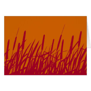 Cattails Silhouette det tomma kortet OBS Kort
