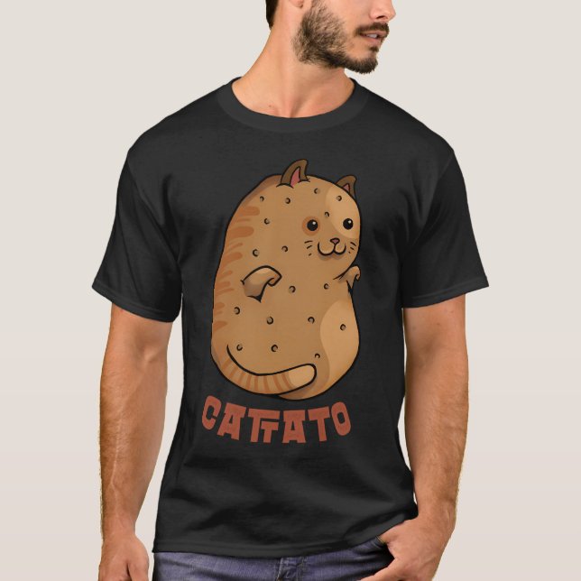 Cattato Funny Cat Potato Catato Vegan Animal T Shirt (Framsida)