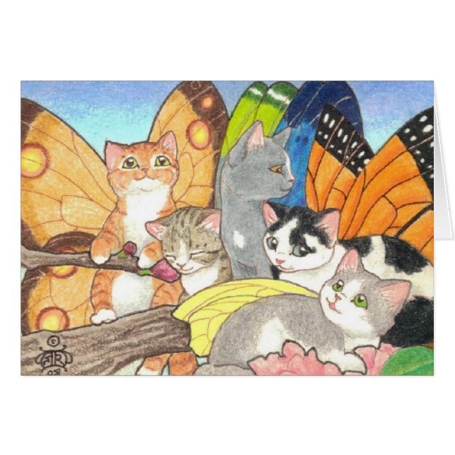 Catterfly sammankomst hälsningskort (Framsidan Horizontal)