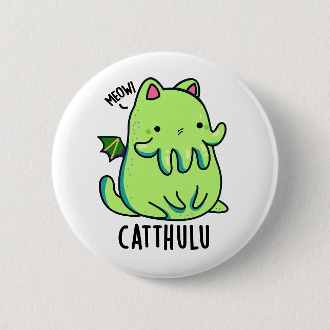 Catthulu Funny Cthulhu Cat Pun Knapp (Framsida)