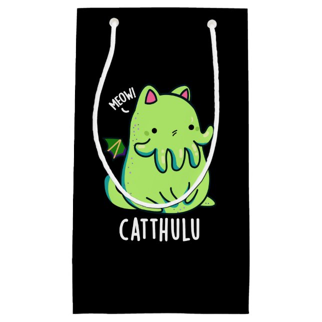 Catthulu Funny Cthulhu Cat Pun Mörk BG (Framsidan)