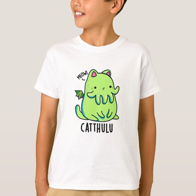 Catthulu Funny Cthulhu Cat Pun T Shirt (Framsida)