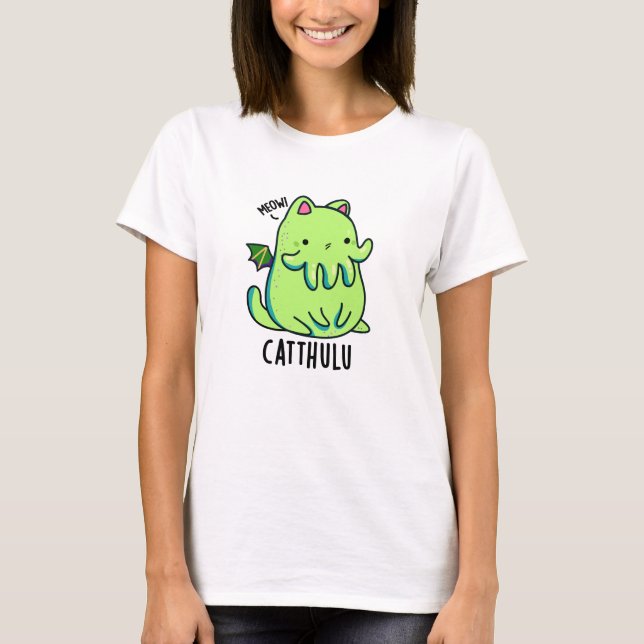 Catthulu Funny Cthulhu Cat Pun T Shirt (Framsida)