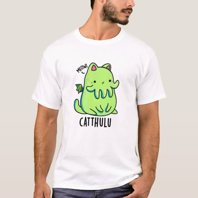 Catthulu Funny Cthulhu Cat Pun T Shirt (Framsida)