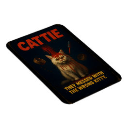 CATTIE – Rolig Skräckkattparodi Magnet