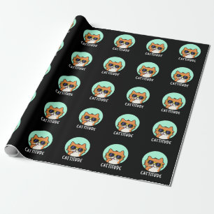 Cattifunny Cat Pun Mörk BG Presentpapper
