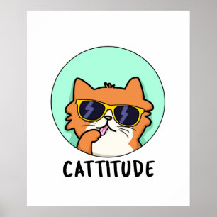 Cattiny Funny Cat Pun Poster