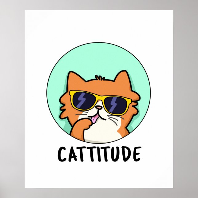 Cattiny Funny Cat Pun Poster (Framsidan)