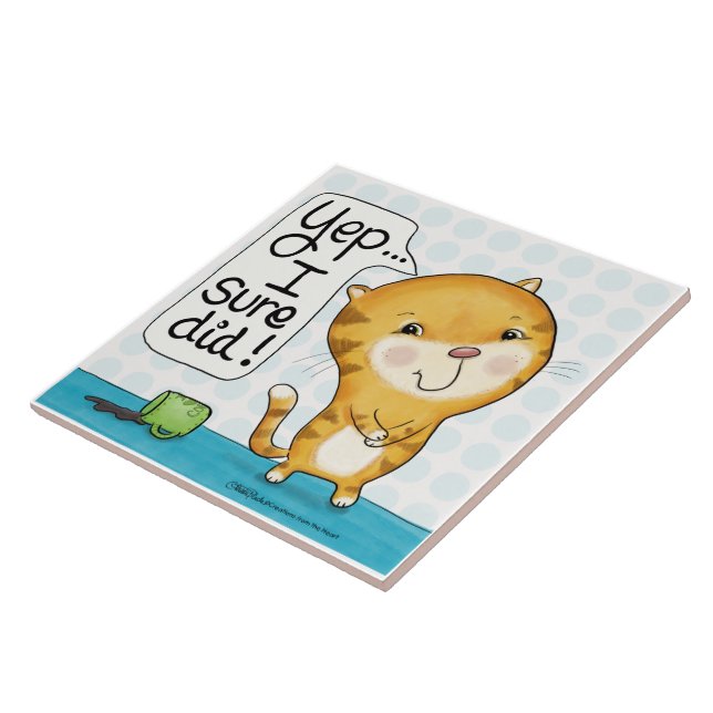 Cattito - Cat Spills Coffee Kakelplatta (Sidan)