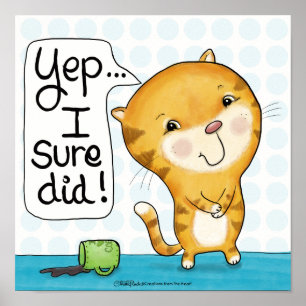 Cattito - Cat Spills Coffee Poster