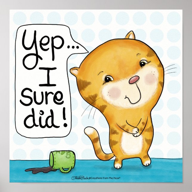 Cattito - Cat Spills Coffee Poster (Framsidan)