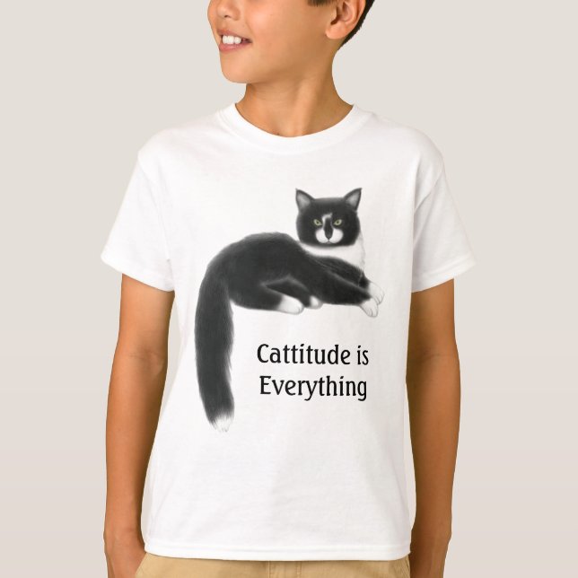 Cattitude är allt lurar T-tröja Tee Shirt (Framsida)