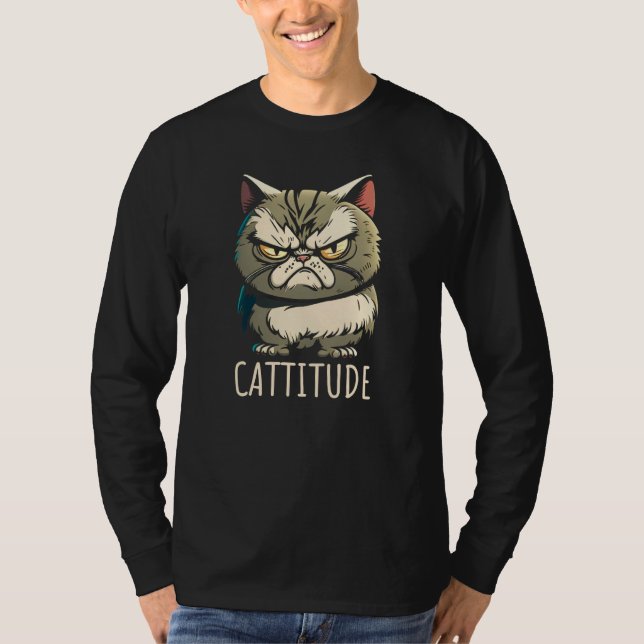 Cattitude Cat Attitude Annoyed T Shirt (Framsida)