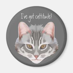 Cattitude (med text) magnet