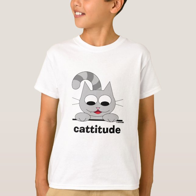 Cattitude Original Kattälskare T Shirt (Framsida)